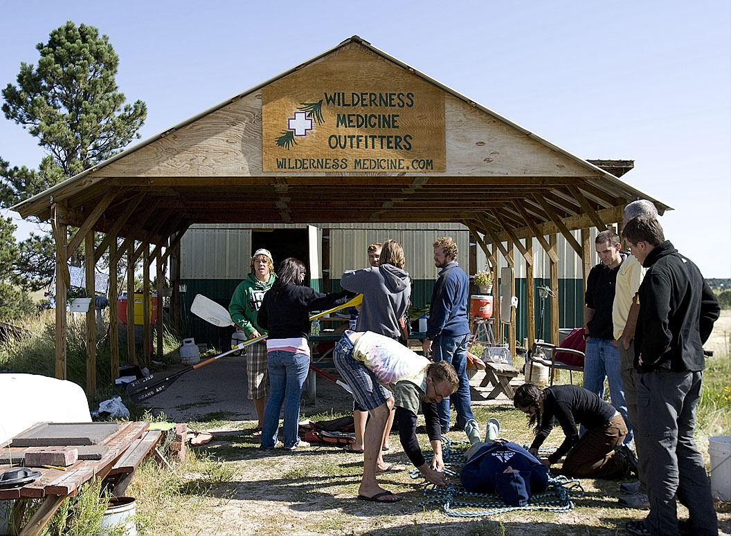 Wilderness First Responder students at work