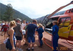 Students get an upclose look at a medical evacuation helicopter