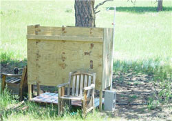 The school has a solar shower for those who choose to camp at the school during training