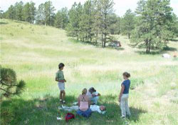 Students making the most of the beautiful day